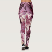 Dark Pink Orchids Muster Leggings (Rückseite)
