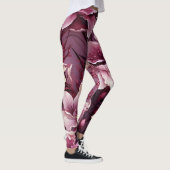 Dark Pink Orchids Muster Leggings (Rechts)
