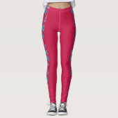 Dark Pink Paisley Leggings (Vorderseite)