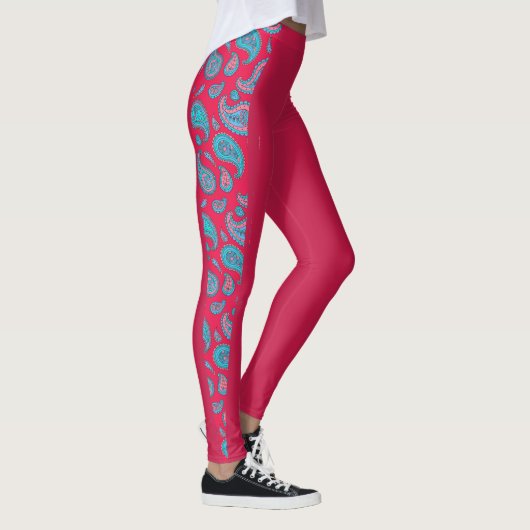 Dark Pink Paisley Leggings (Rechts)
