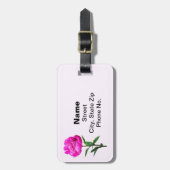 Dark Pink Peony Gepäckanhänger (Vorderseite vertikal)