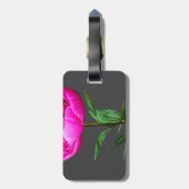 Dark Pink Peony Gepäckanhänger (Rückseite vertikal)
