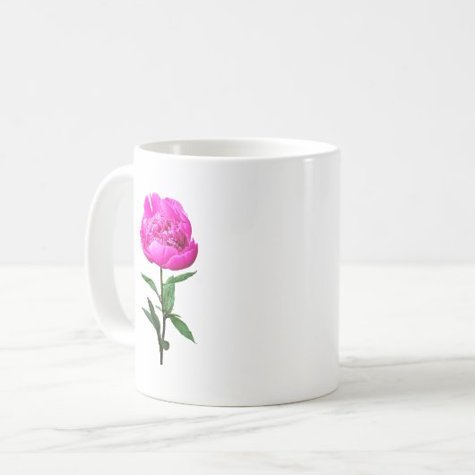 Dark Pink Peony Kaffeetasse (Vorderseite Links)