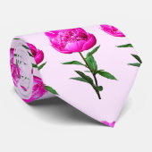 Dark Pink Peony Krawatte (Gerollt)