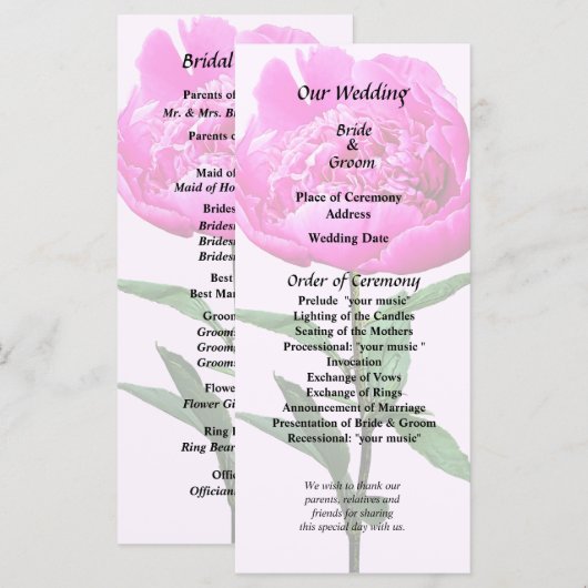 Dark Pink Peony Programm (Vorne/Hinten)