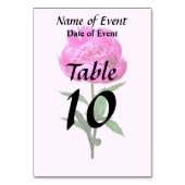 Dark Pink Peony Tischnummer (Vorderseite)