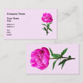 Dark Pink Peony Visitenkarte (Vorne/Hinten)