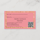 Dark Pink & QR Code, Empfehlen Sie einen Freund Empfehlungskarte (Rückseite)