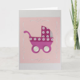 Dark-pink-Roller mit weißen Blume personalisieren Karte