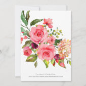 Dark Pink Roses Dusty Rose Hochzeit Einladung (Rückseite)