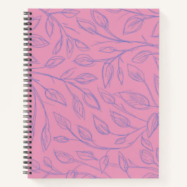 Dark Pink Spiral Notebook mit Lila Blätter Notizblock