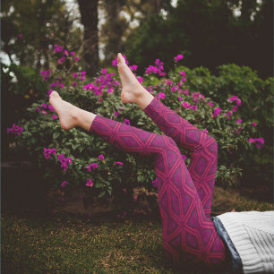 Dark Pink Star Leggings