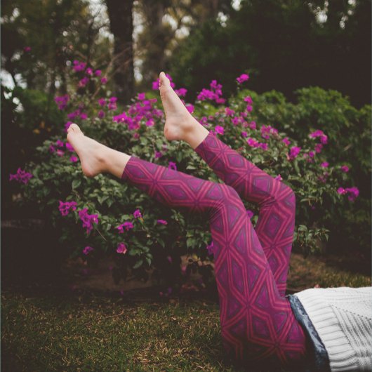 Dark Pink Star Leggings