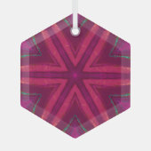 Dark Pink Star Ornament Aus Glas (Vorderseite)