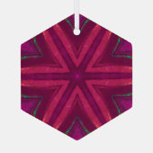 Dark Pink Star Ornament Aus Glas (Rückseite)