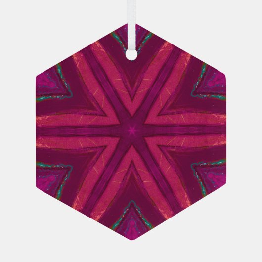 Dark Pink Star Ornament Aus Glas (Rückseite)