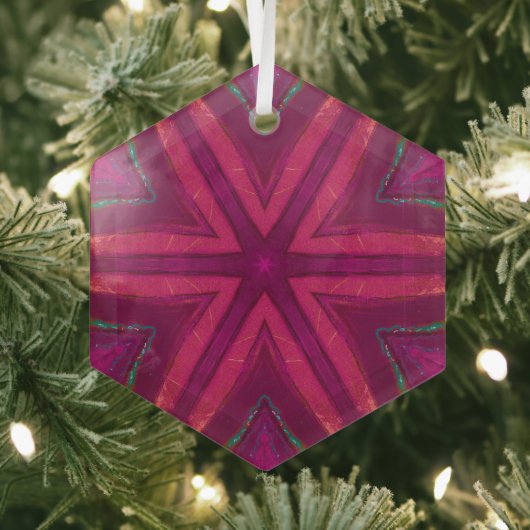 Dark Pink Star Ornament Aus Glas (Insitu)