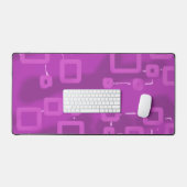 Dark Pink Tint Geometric Squares Desk Mat Schreibtischunterlage (Tastatur & Maus)