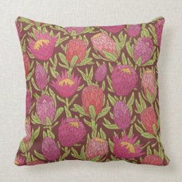 Dark Pink und Violet Proteas Tropica Keuchkissen Kissen