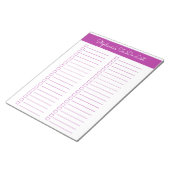Dark Pink Vertical 8.5x11 Two Column Checklist Notizblock (angewinkelt)