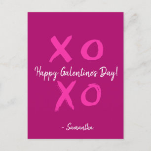 Dark Pink xoxo Personalized Happy Galentine's Day Feiertagspostkarte