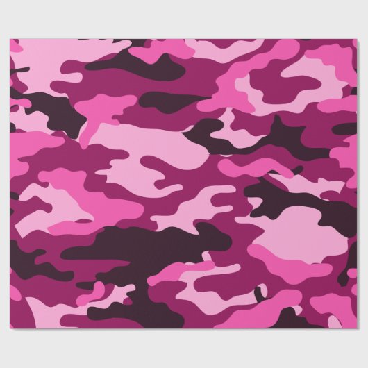 Dark Pinks Camo Camouflage Wrapping Paper Geschenkpapier (Flach)