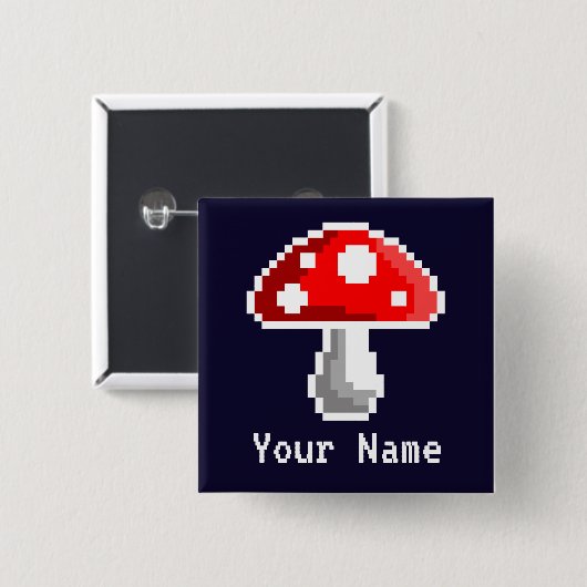 Dark Pixel Mushroom Name Button (Vorne & Hinten)