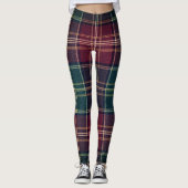Dark Plaid Classic Tartan Green Red Leggings (Vorderseite)