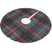 Dark Plaid Classic Tartan Green Red Polyester Weihnachtsbaumdecke (Schrägansicht)