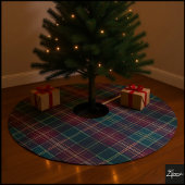 Dark Plaid Classic Tartan Green Red Polyester Weihnachtsbaumdecke