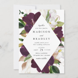 Dark Plum Floral Frame | Hochzeit Einladung