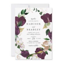 Dark Plum Floral Frame | Hochzeit