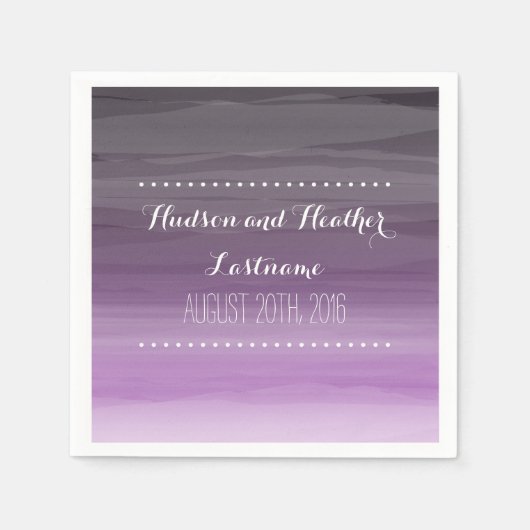 Dark Plum Ombre Wedding Napkins Serviette (Vorderseite)