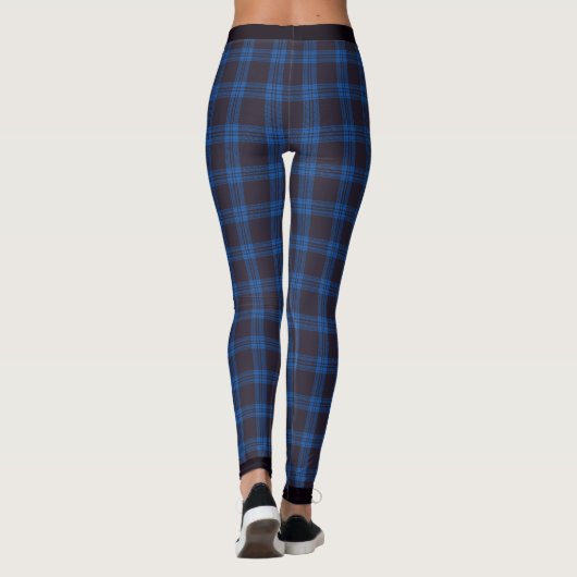 Dark Plum Tartan Kariert Leggings (Rückseite)