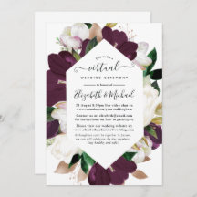 Dark Plum und White Spring Blues Virtual Wedding