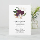 Dark Plum Velvet und Virtuelle Springdusche Einladung (Stehend Vorderseite)