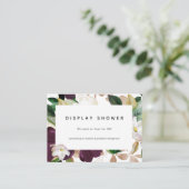 Dark Plum Velvet und White Brautparty Display Begleitkarte (Stehend Vorderseite)