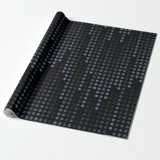 Dark Polka Dots Matrix gemustert Geschenkpapier (Ungerollt)