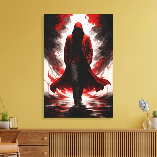 Dark Power Awakening – Red Hooded Figure Leinwanddruck (Insitu (Wohnzimmer))