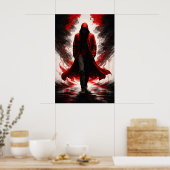 Dark Power Awakening – Red Hooded Figure Poster (Küche)