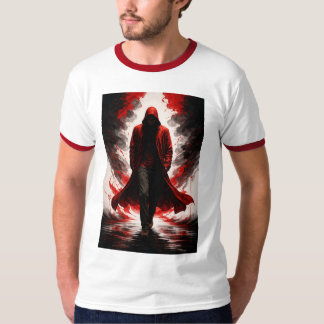 Dark Power Awakening Red Hooded Figure T-Shirt