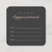 Dark Premium modern chic Salon Appointment Card Terminkarte (Vorderseite)