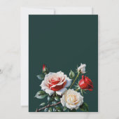 Dark Pretty pink white red roses bridal shower Einladung (Rückseite)