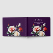 Dark Pretty pink white red roses floral wedding Gästebuch (Voll)