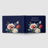 Dark Pretty pink white red roses floral wedding  Gästebuch (Voll)