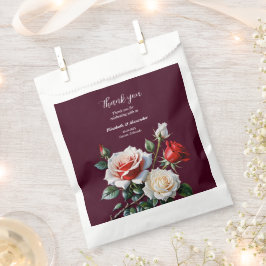 Dark Pretty pink white red roses floral wedding Geschenktütchen