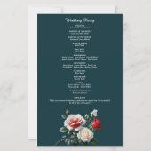 Dark Pretty pink white red roses wedding program (Rückseite)