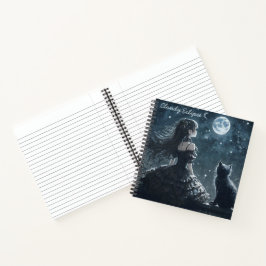 Dark Princess and Cat Spiral Notebook Notizblock