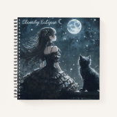 Dark Princess and Cat Spiral Notebook Notizblock (Vorderseite)