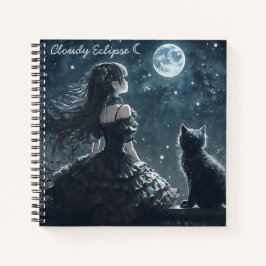 Dark Princess and Cat Spiral Notebook Notizblock